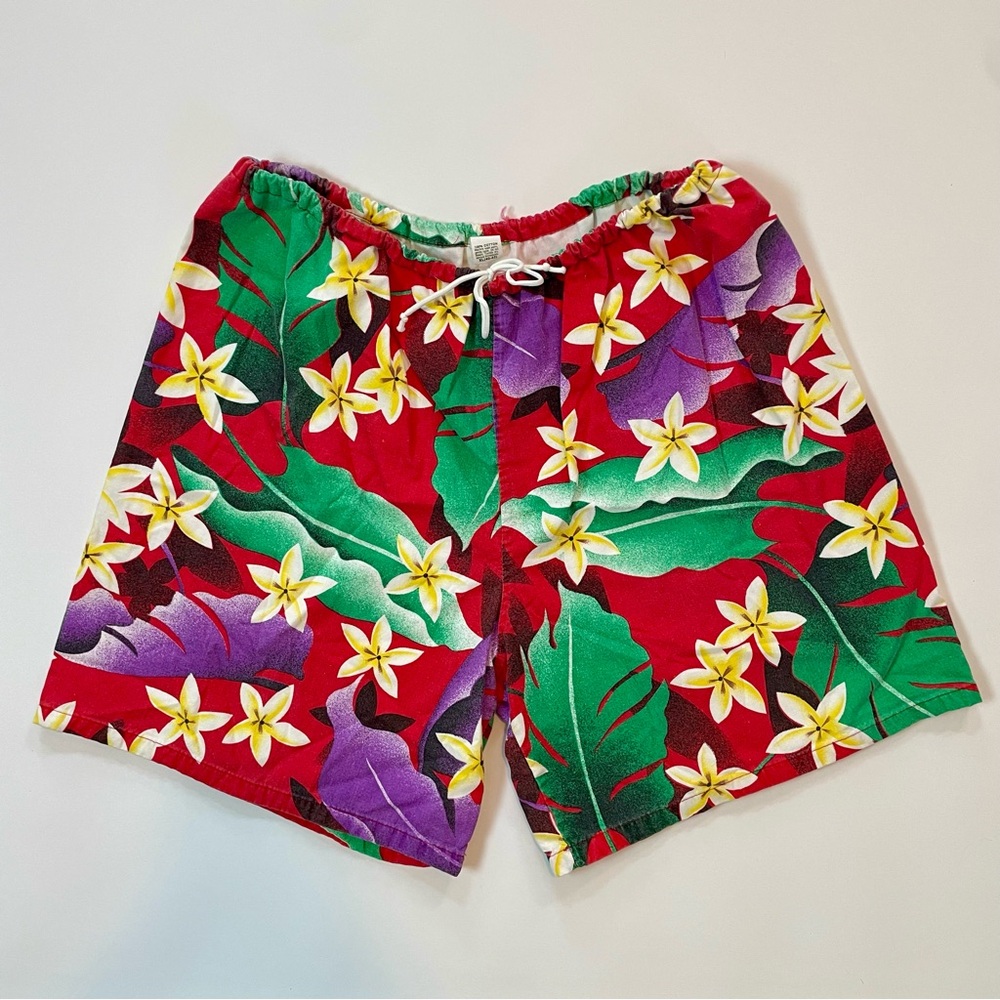 90s Vintage Hawaiian Print Shorts